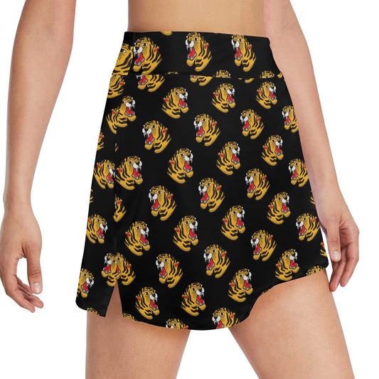 Tiger Head Print Design LKS306 17" Golf & Pickleball Skort with Pockets