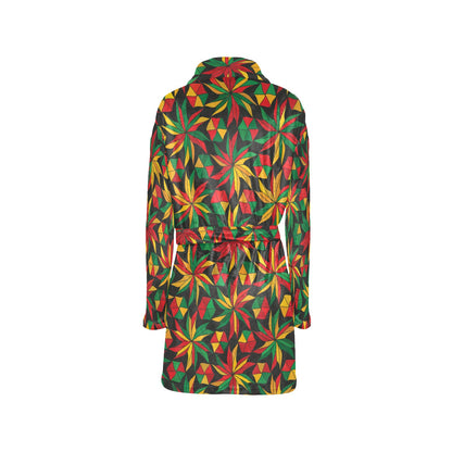 Rastafarian Pattern Print Design A03 Women's Fleece Robe