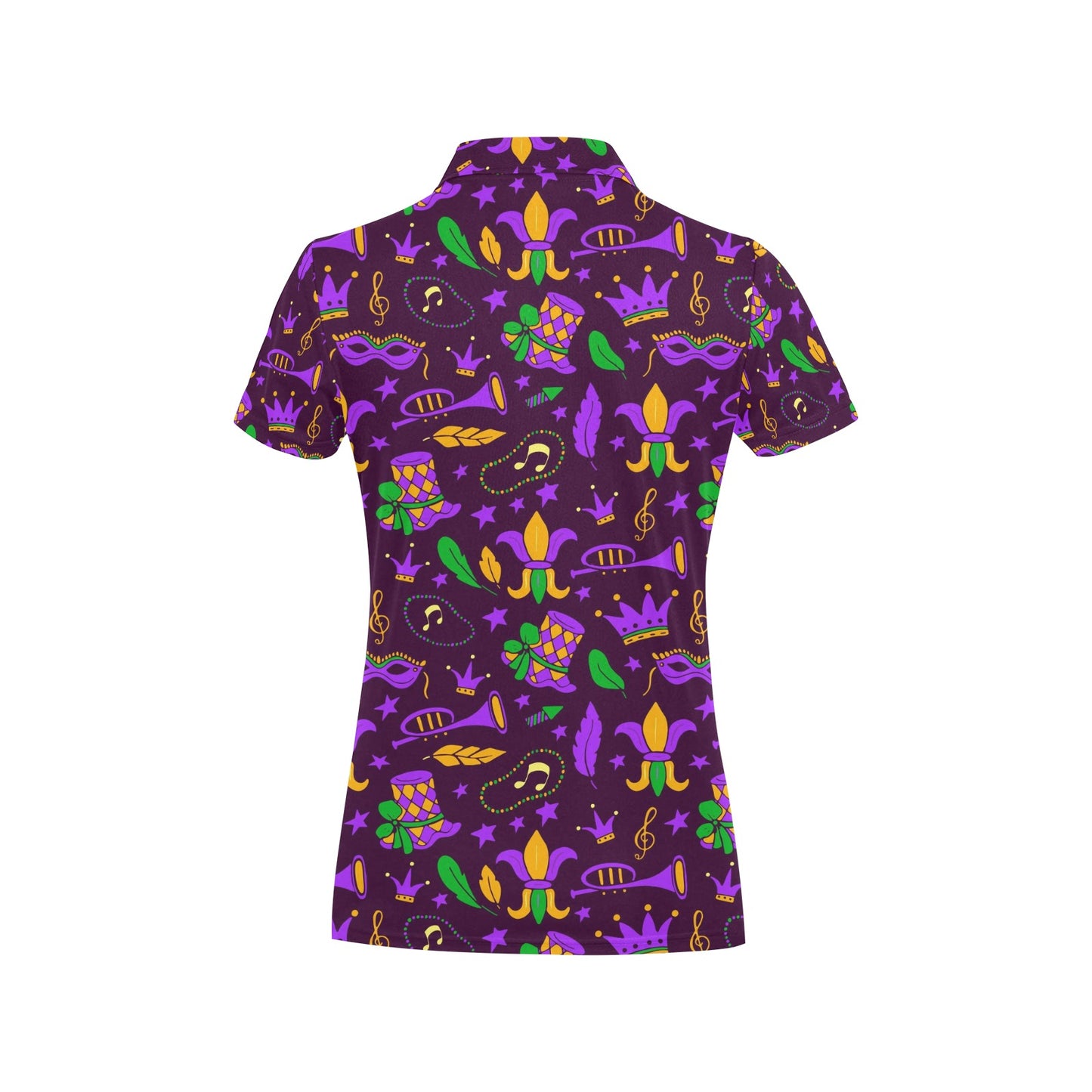 Mardi Gras Pattern Print Design 08 Women's Polo Shirt