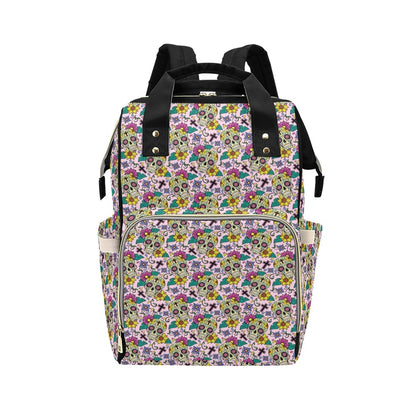Sugar Skull Print Design LKS307 Diaper Bag Backpack