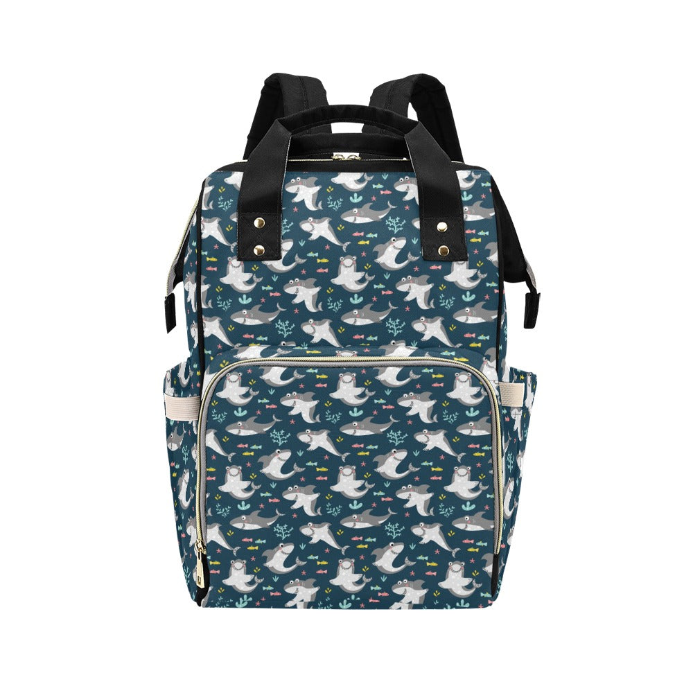 Shark Print Design LKS307 Diaper Bag Backpack