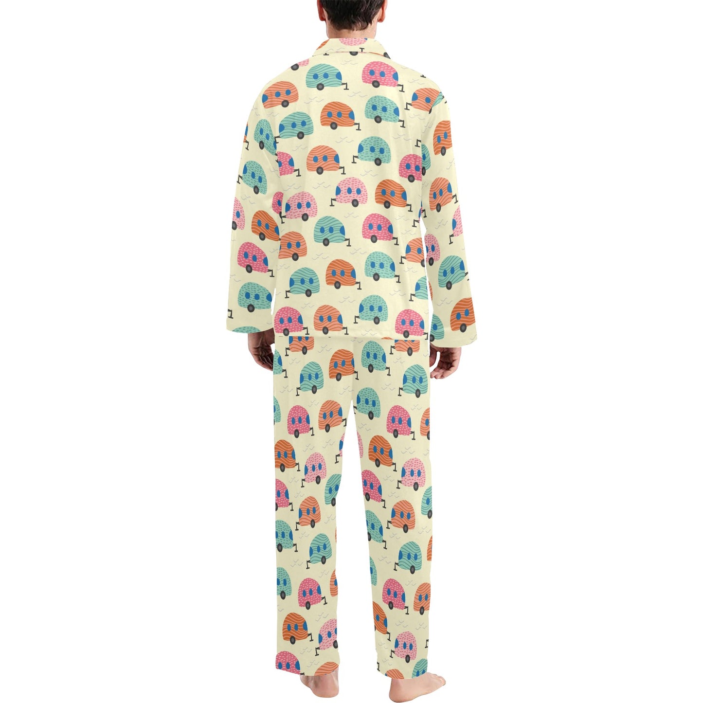 Camper Pattern Print Design 06 Men's Long Pajama Set