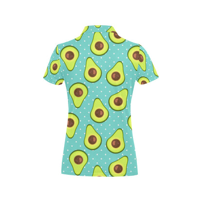 Avocado Pattern Print Design AC012 Women's Polo Shirt
