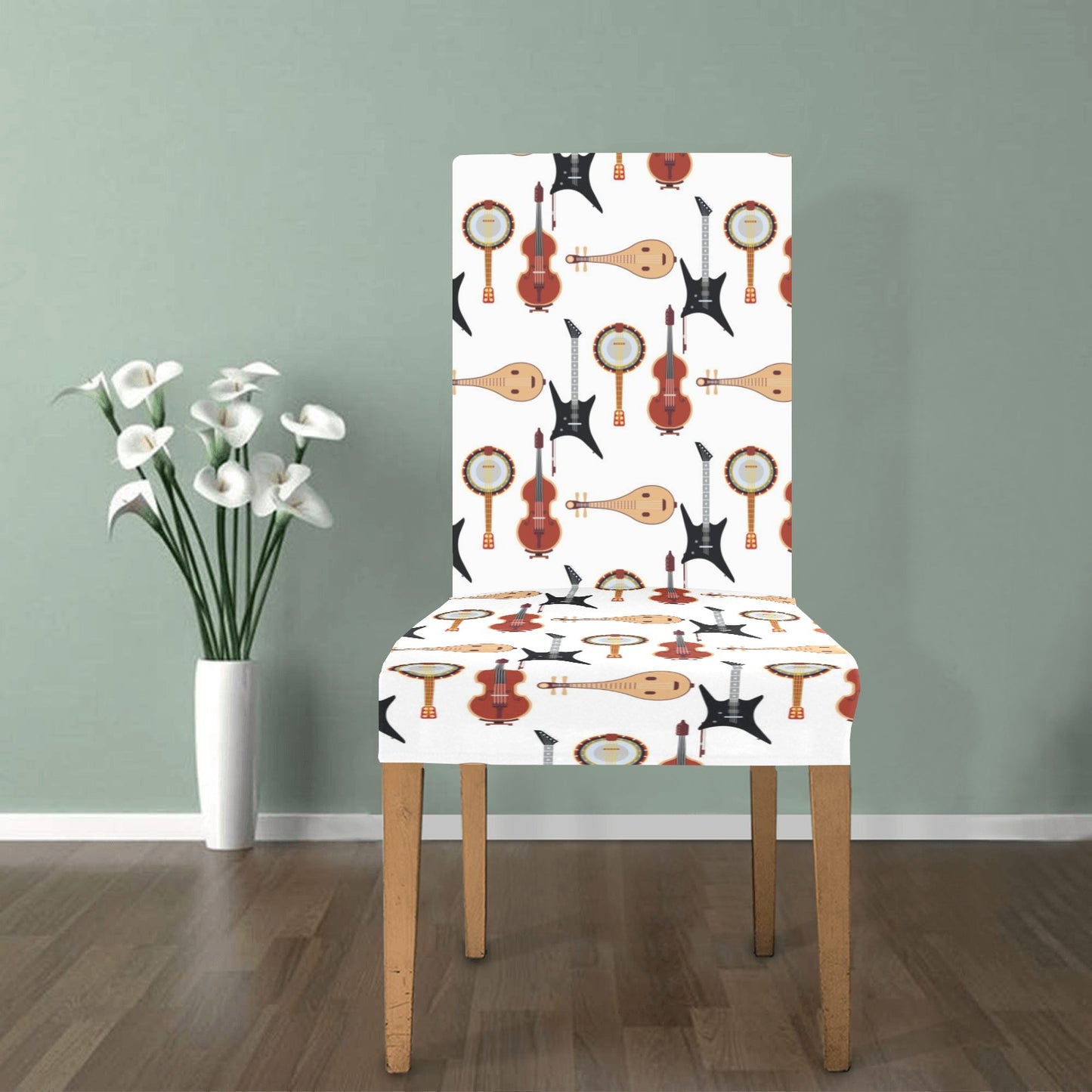 Banjo Print Design LKS403 Dining Chair Slipcover