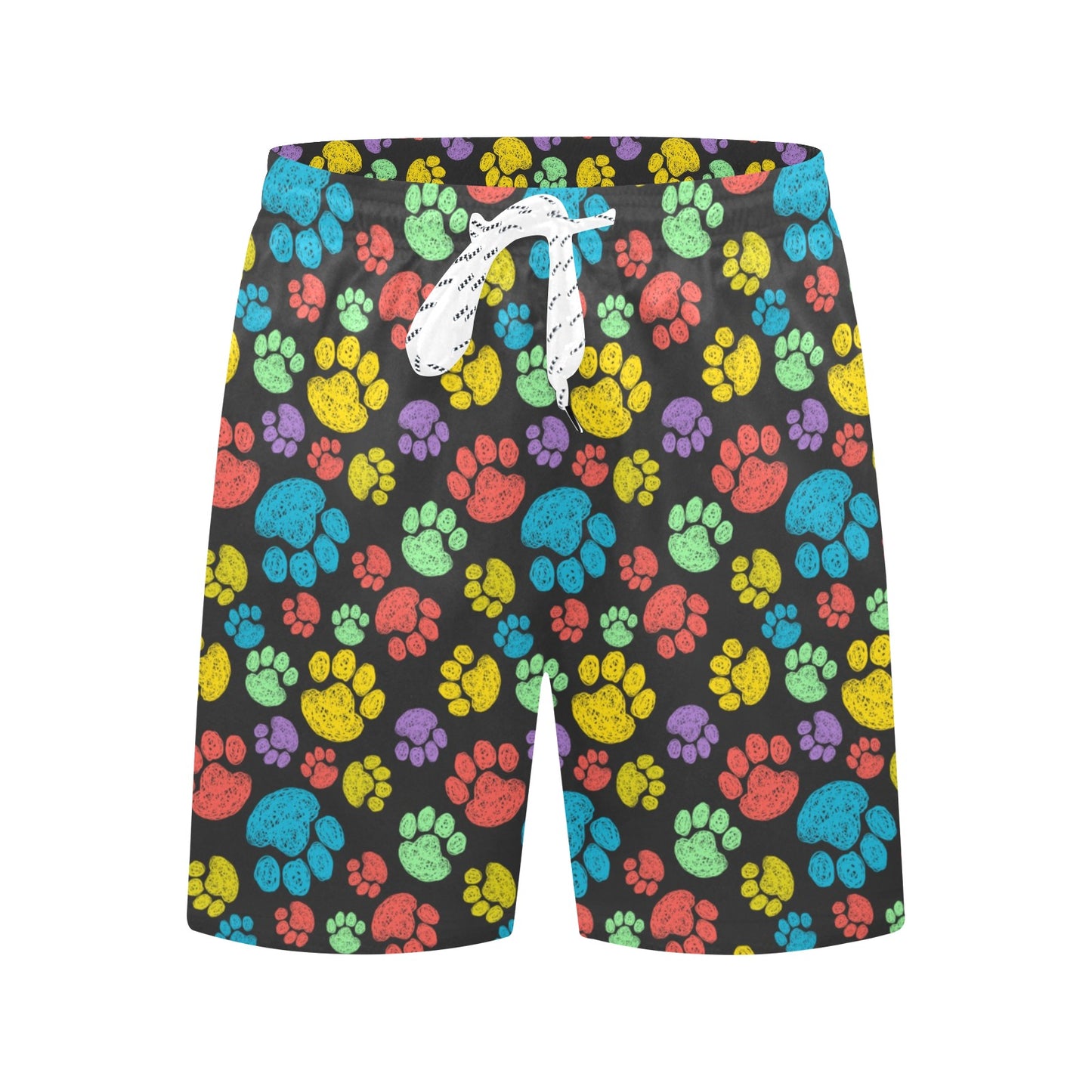 Paw Colorful Print Men's Swim Trunks Beach Shorts