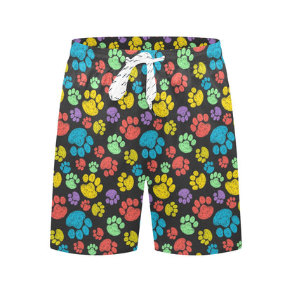 Paw Colorful Print Men's Swim Trunks Beach Shorts