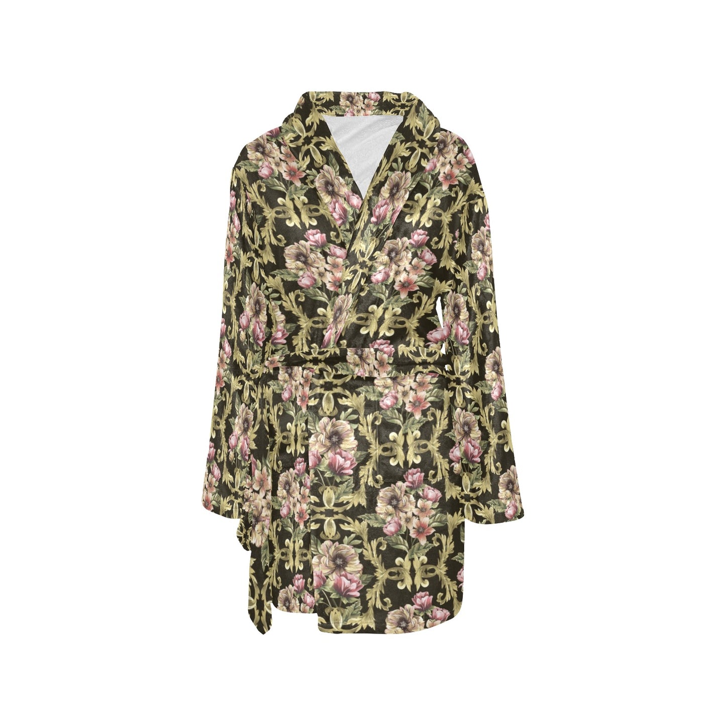 Baroque Pattern Print Design 02 Women's Fleece Robe
