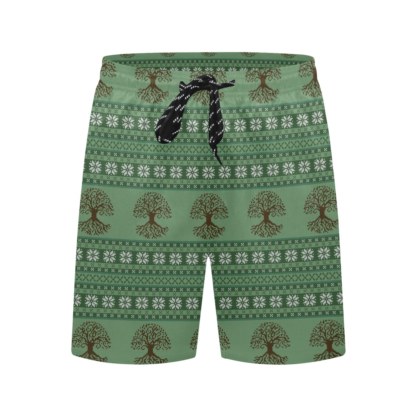 Tree Of Life Knit Style Print Design LKS301 Men's Swim Trunks Beach Shorts