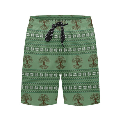 Tree Of Life Knit Style Print Design LKS301 Men's Swim Trunks Beach Shorts