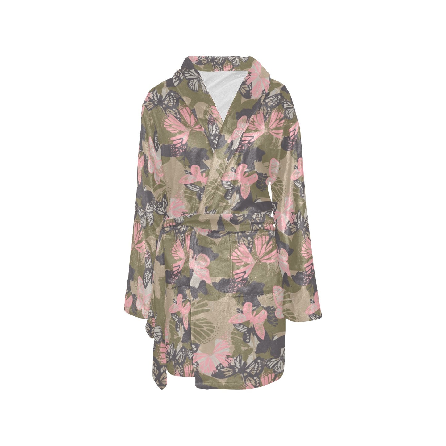 Butterfly camouflage Women's Fleece Robe