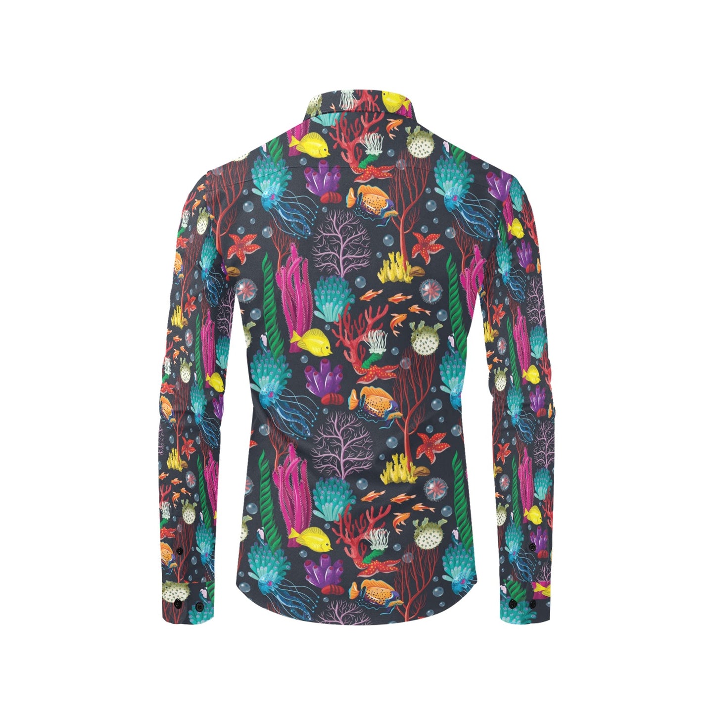 Underwater Cute Print Design LKS303 Men's Long Sleeve Dress Shirt