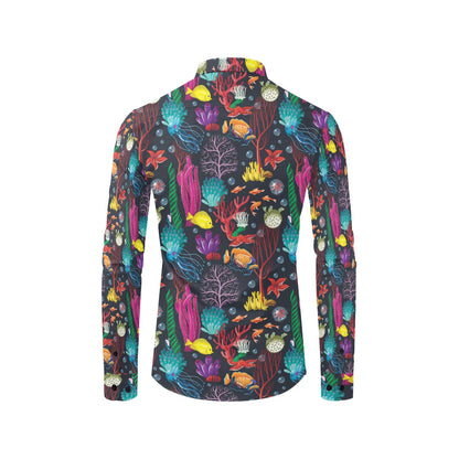 Underwater Cute Print Design LKS303 Men's Long Sleeve Dress Shirt