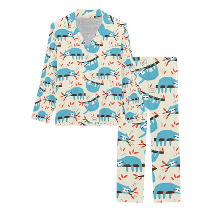 Sloth Print Design LKS3011 Women's Long Pajama Set