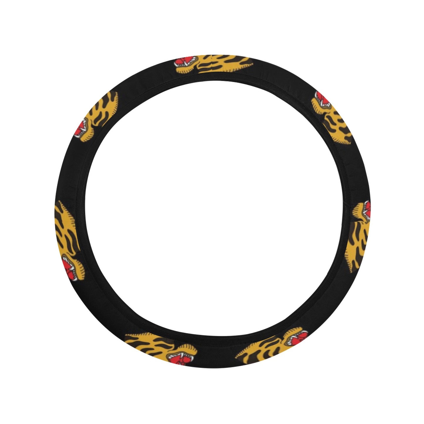 Tiger Head Print Design LKS306 Steering Wheel Cover with Elastic Edge