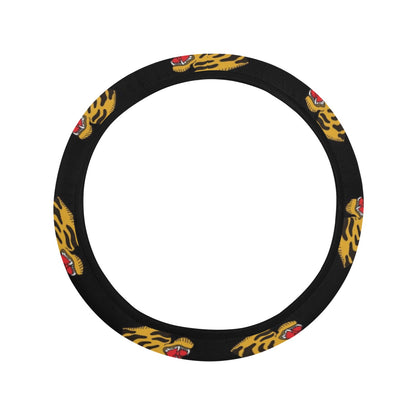Tiger Head Print Design LKS306 Steering Wheel Cover with Elastic Edge