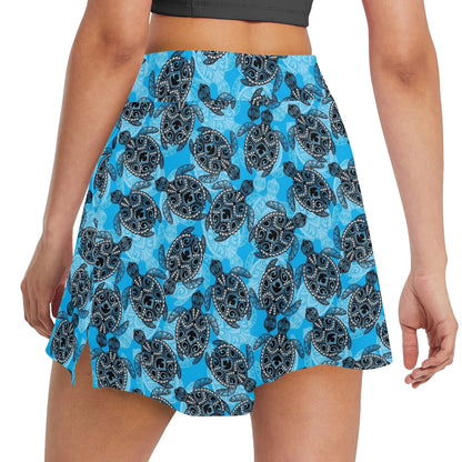 Tribal Pattern Print Design LKS307 17" Golf & Pickleball Skort with Pockets