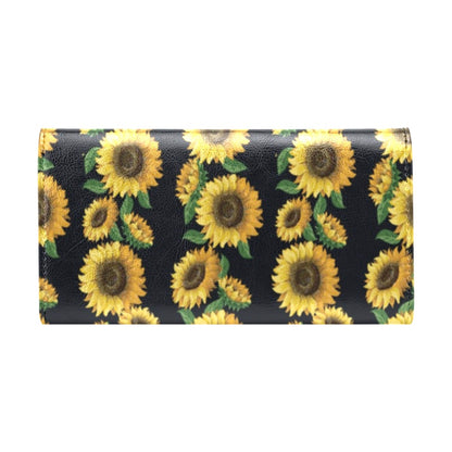 Sunflower Print Design LKS306 Women's Trifold Wallet
