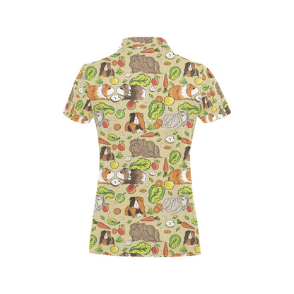 Guinea Pig Pattern Print Design 02 Women's Polo Shirt