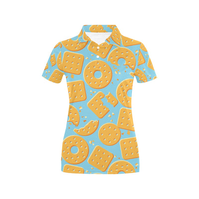 Cracker Pattern Print Design 02 Women's Polo Shirt