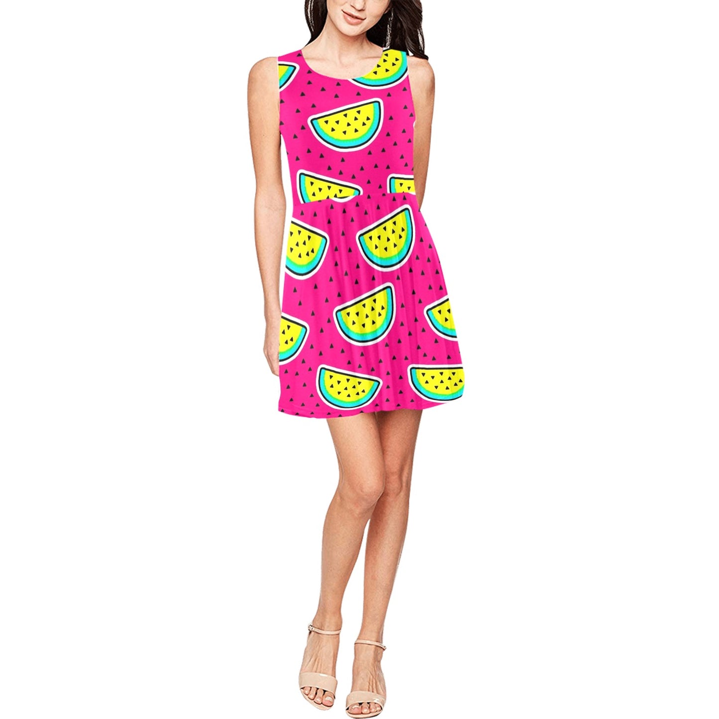 Watermelon Pattern Print Design WM04 Sleeveless Dress
