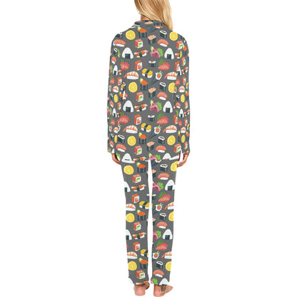 Sushi Print Design LKS302 Women's Long Pajama Set