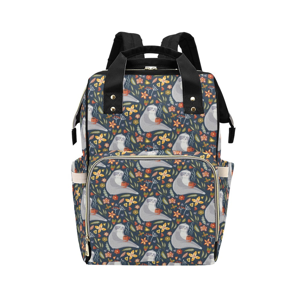 Sloth Print Design LKS303 Diaper Bag Backpack