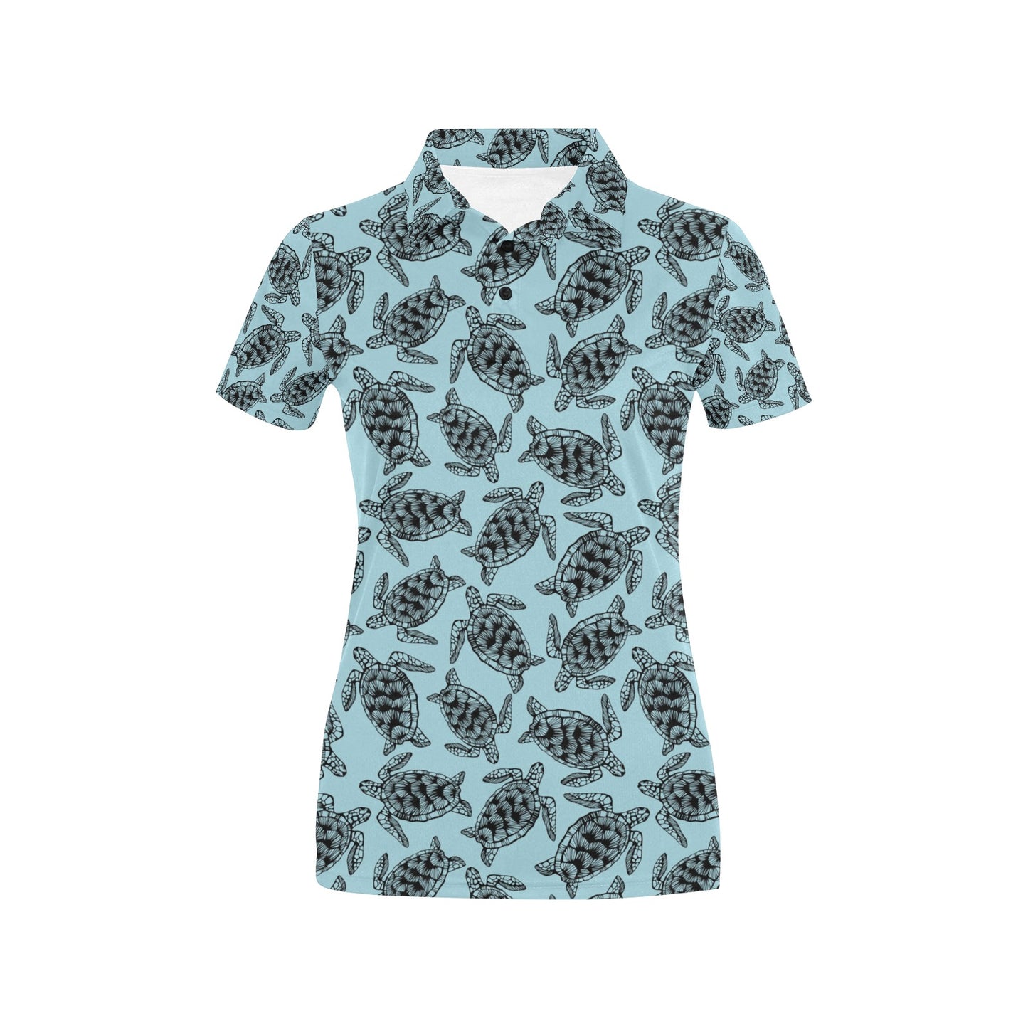 Sea Turtle Print Design LKS3010 Women's Polo Shirt
