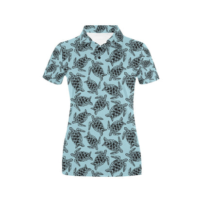 Sea Turtle Print Design LKS3010 Women's Polo Shirt