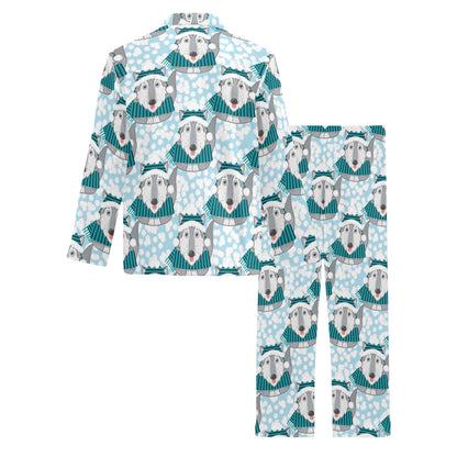Alaskan Malamute Pattern Print Design 01 Men's Long Pajama Set