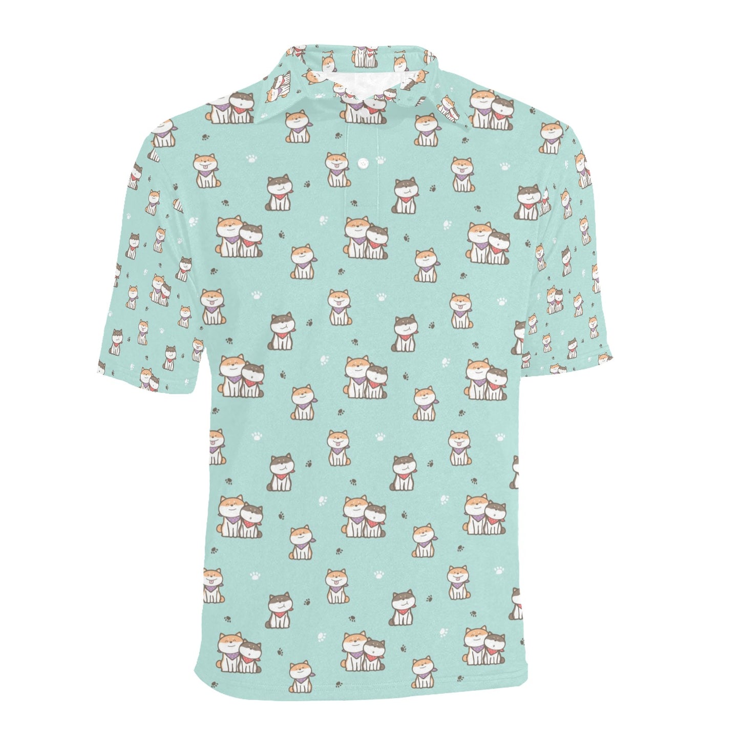 Shiba Inu Print Design LKS302 Men Polo Shirt