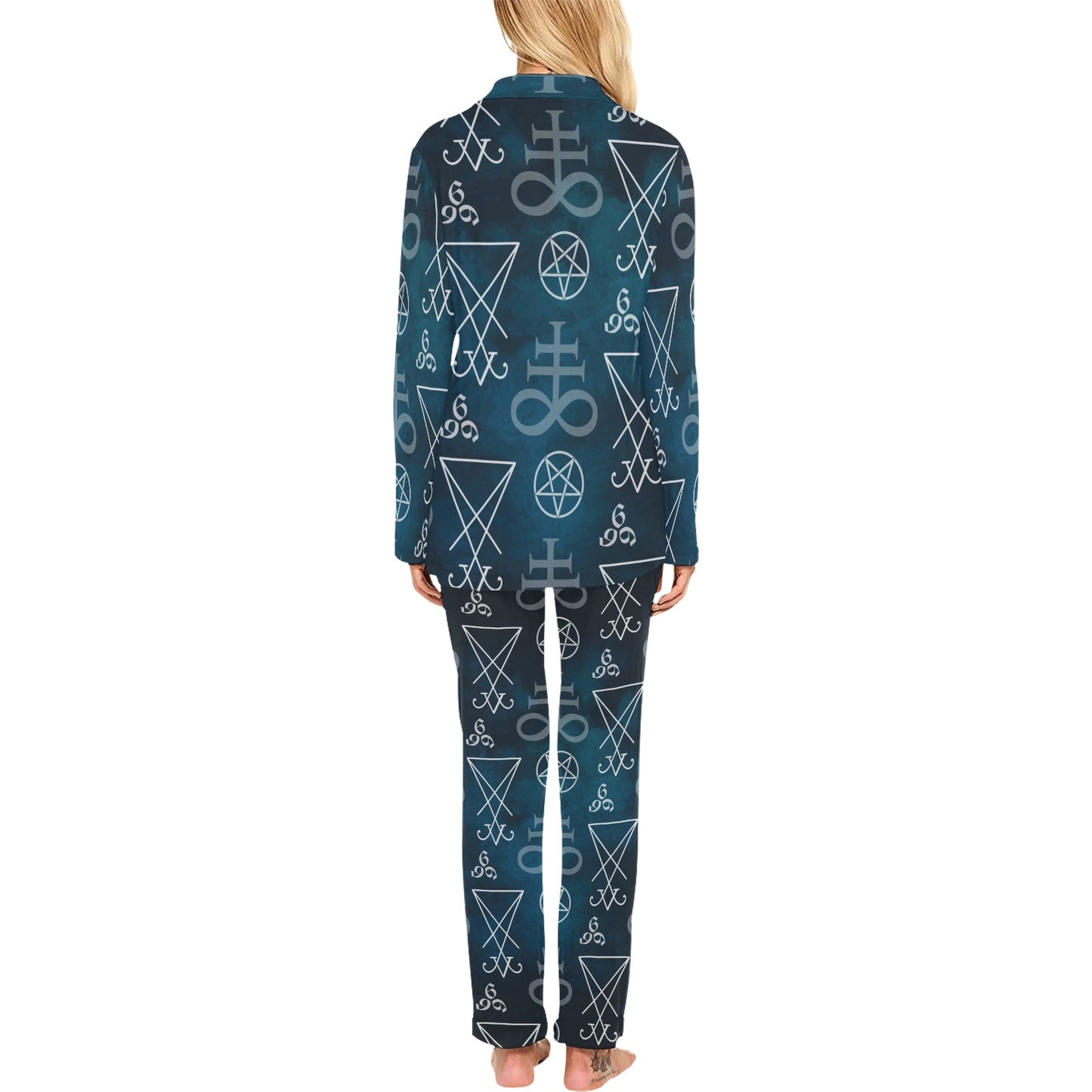 Pentagram Pattern Print Design A03 Women's Long Pajama Set