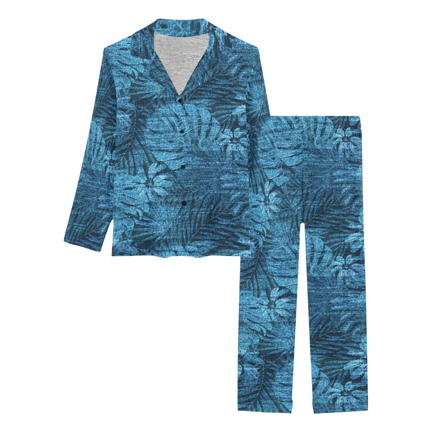 Jean Tropical Pattern Print Design 04 Women's Long Pajama Set