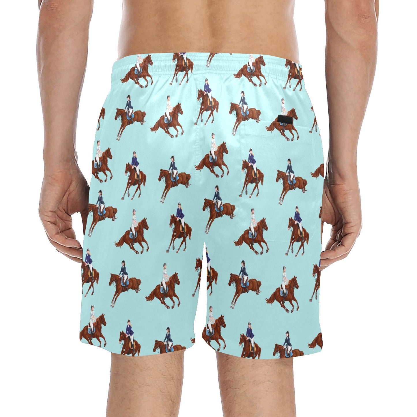 Equestrian Horse Riding Men's Swim Trunks Beach Shorts