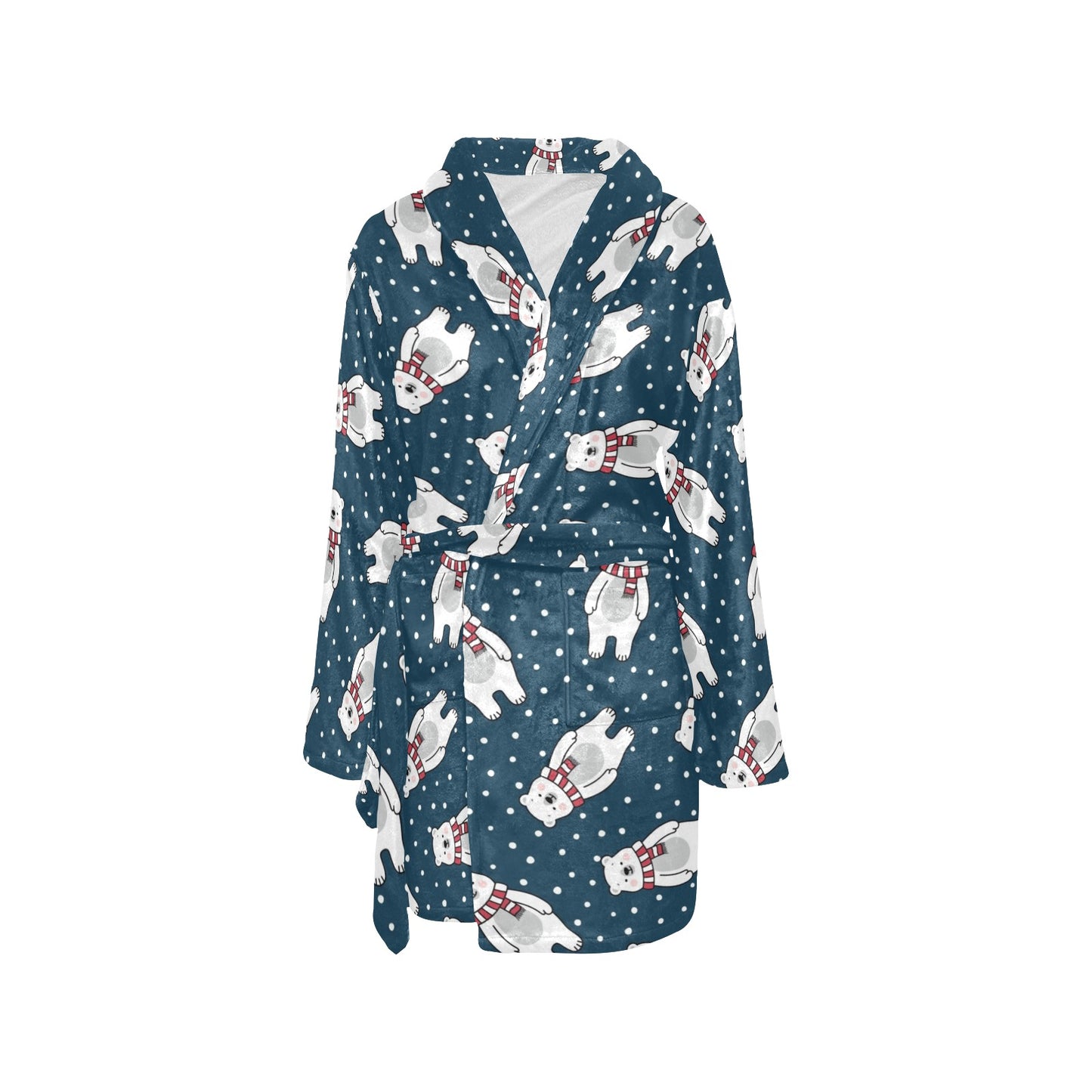 Polar Bear Pattern Print Design PB05 Women's Fleece Robe