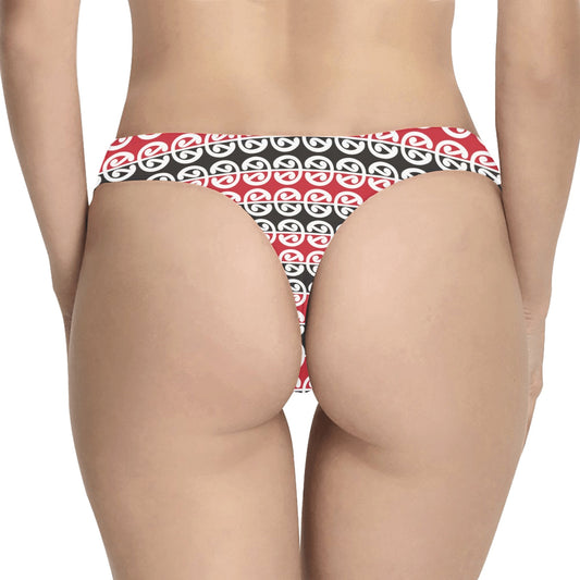 Maori Classic Themed Design Print Women's Thongs