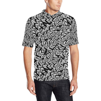 Tribal Pattern Print Design LKS302 Men Polo Shirt