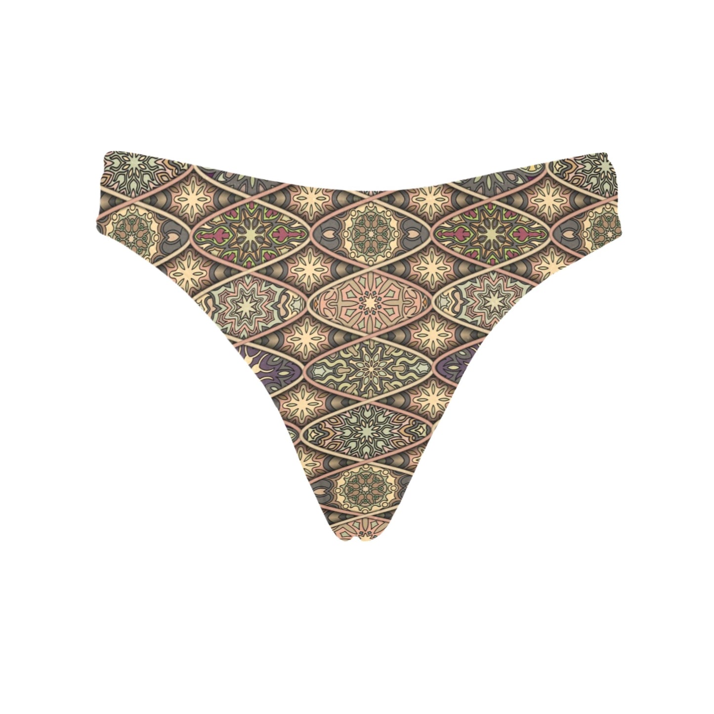 Mandala Motif Themed Design Print Women's Thongs