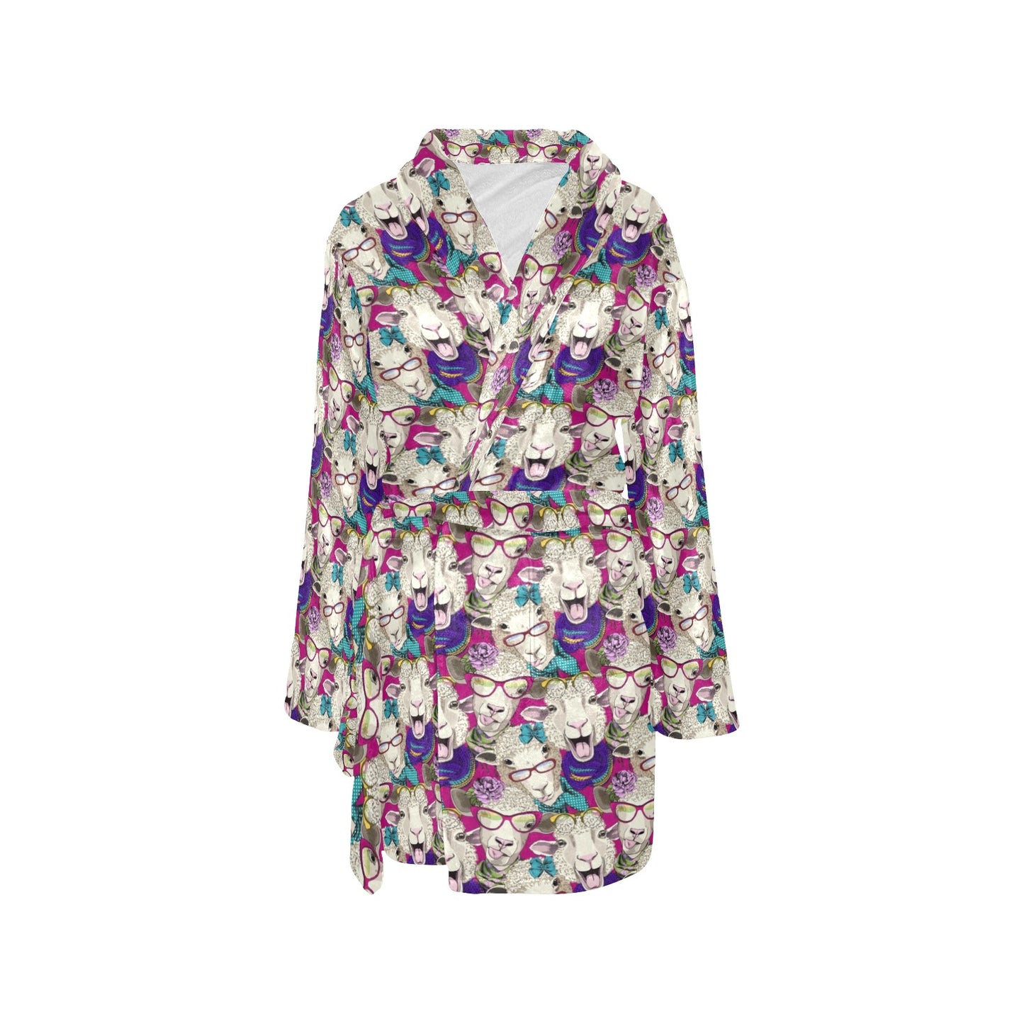 Sheep Print Design LKS403 Women's Fleece Robe