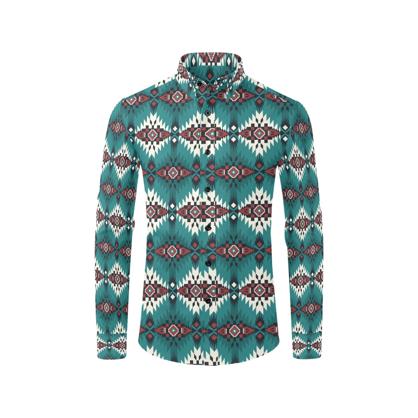 Southwest Pattern Print Design LKS308 Men's Long Sleeve Dress Shirt