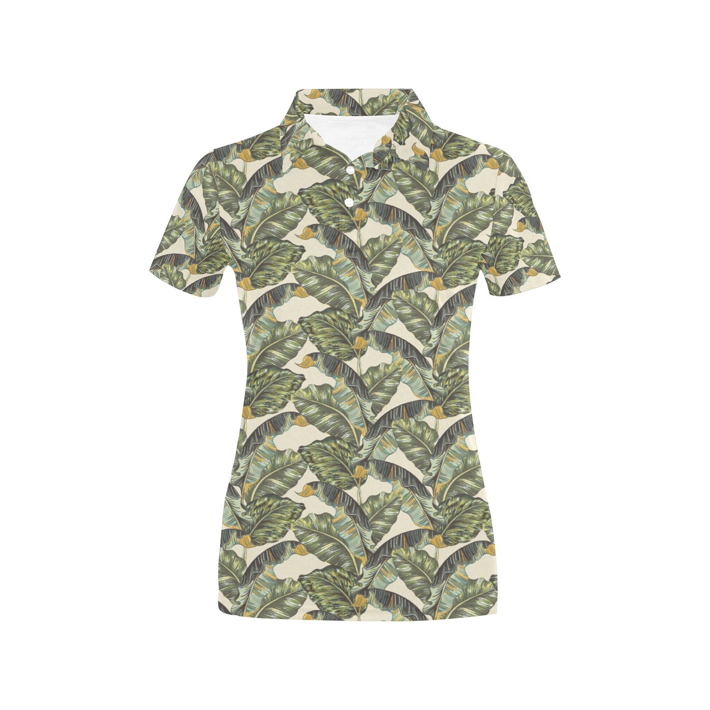 Banana Leaf Pattern Print Design 04 Women's Polo Shirt