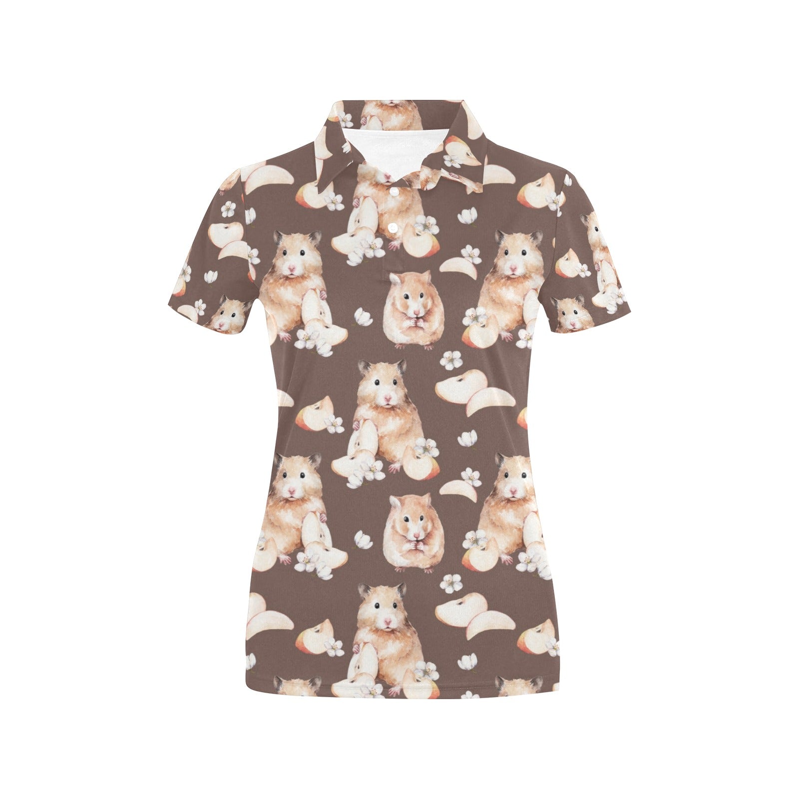 Hamster Pattern Print Design 03 Women's Polo Shirt