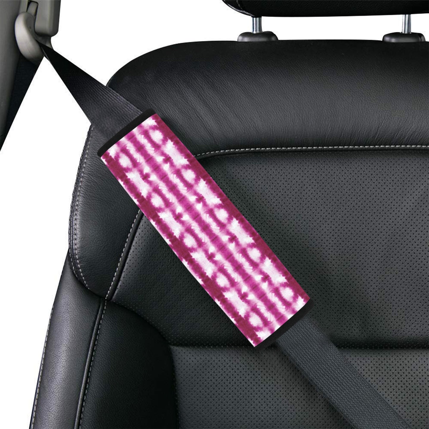 Tie Dye Dark Pink Print Design LKS303 Car Seat Belt Cover