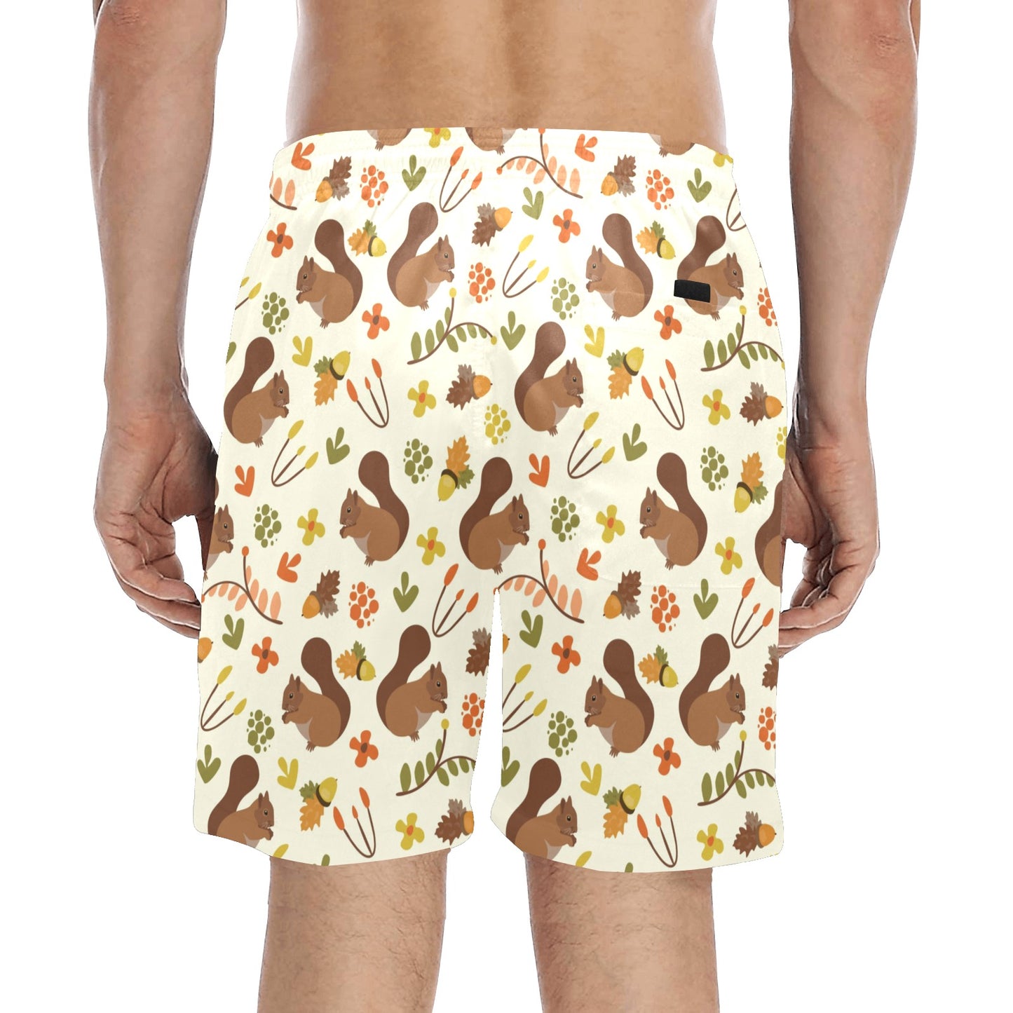 Squirrel Print Design LKS3010 Men's Swim Trunks Beach Shorts