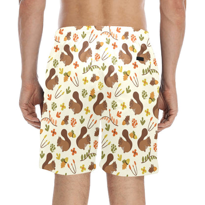 Squirrel Print Design LKS3010 Men's Swim Trunks Beach Shorts