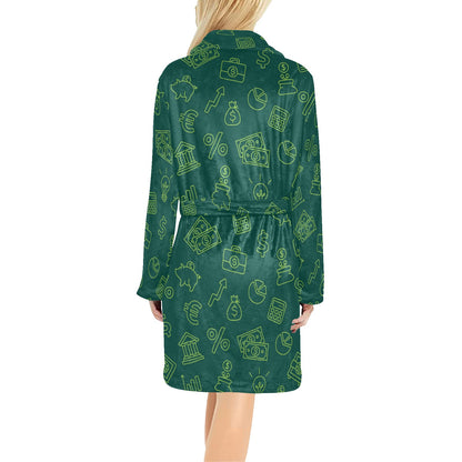Accounting Financial Pattern Print Design 02 Women's Fleece Robe