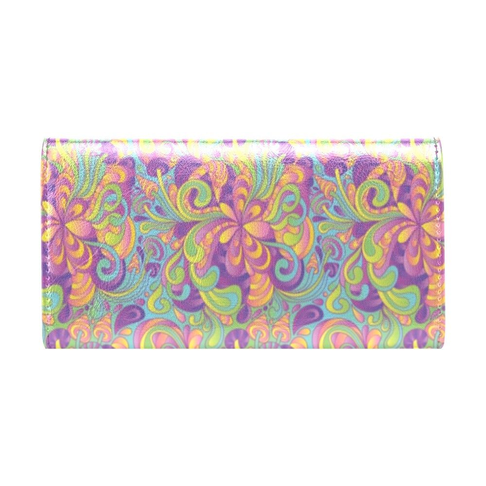 Trippy Print Design LKS306 Women's Trifold Wallet