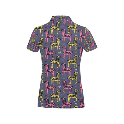 Zebra Print Design LKS303 Women's Polo Shirt