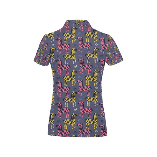 Zebra Print Design LKS303 Women's Polo Shirt