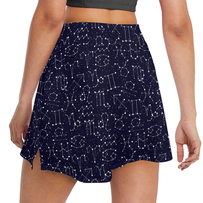 Zodiac Pattern Design Print 17" Golf & Pickleball Skort with Pockets