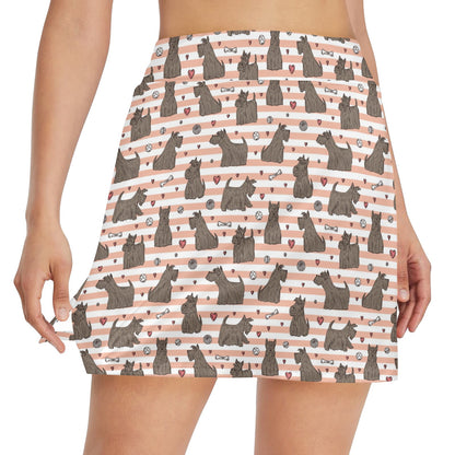 Scottish Terriers Print Design LKS3016 17" Golf & Pickleball Skort with Pockets